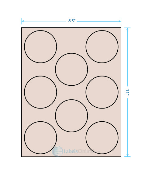2.75" - 8 up - Pastel Tan (Laser)