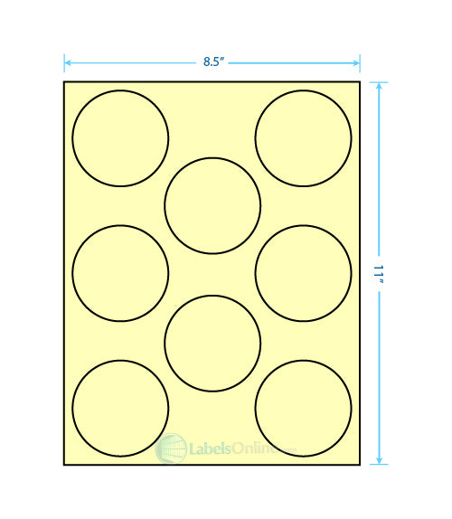 2.75" - 8 up - Pastel Yellow (Laser)