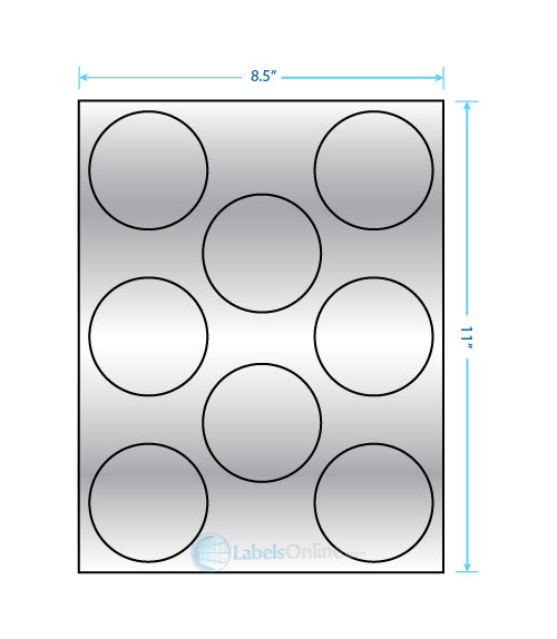 2.75" - 8 up - Silver Foil (Laser)