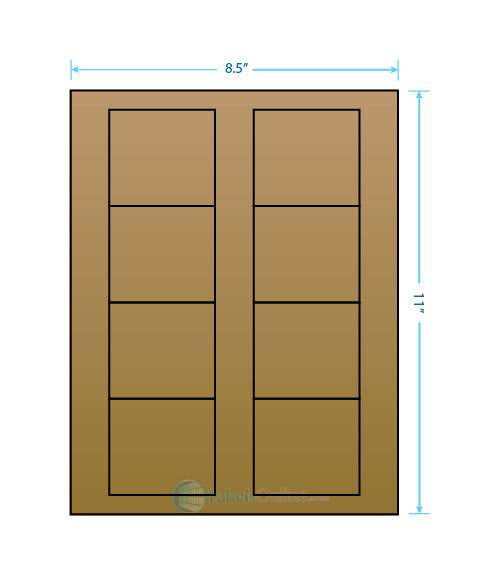 2.75" x 2.5" - 8 up - Brown Kraft (Laser / Inkjet)