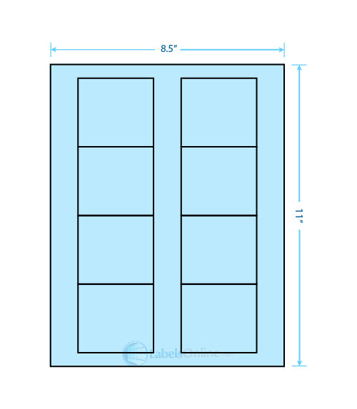2.75" x 2.5" - 8 up - Pastel Blue (Laser)