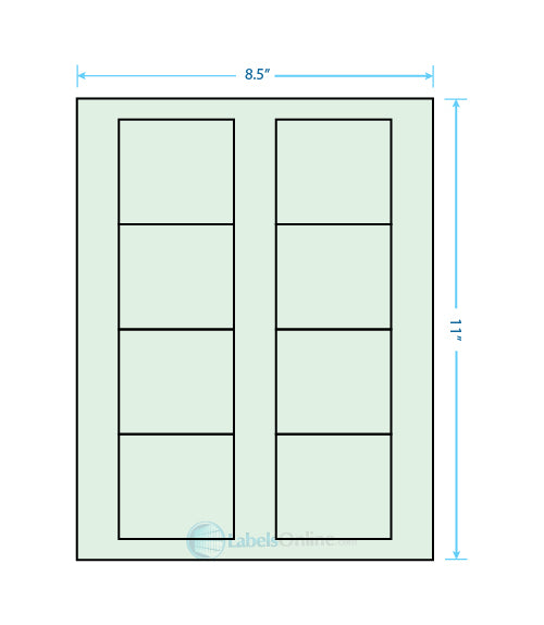 2.75" x 2.5" - 8 up - Pastel Green (Laser)