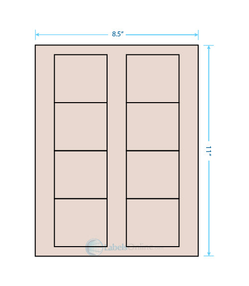 2.75" x 2.5" - 8 up - Pastel Tan (Laser)