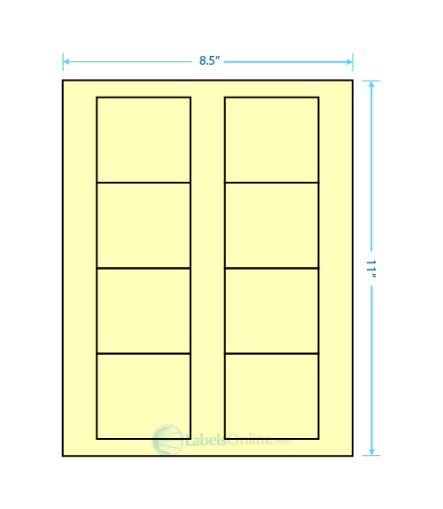 2.75" x 2.5" - 8 up - Pastel Yellow (Laser)