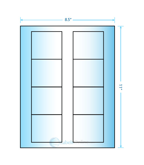 2.75" x 2.5" - 8 up - Premium High Gloss (Laser)