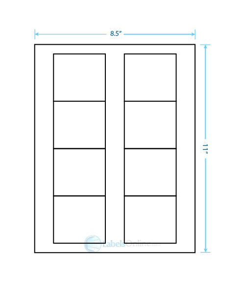 2.75" x 2.5" - 8 up - Removable (Laser / Inkjet)
