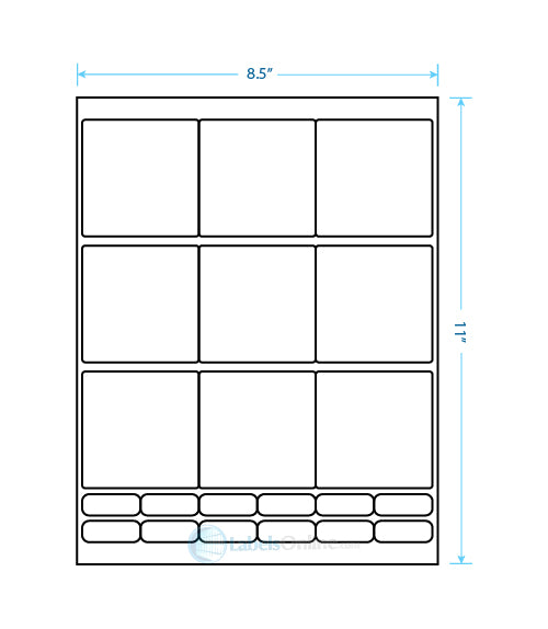 2.75" x 2.75" - 9 up - Clear Matte