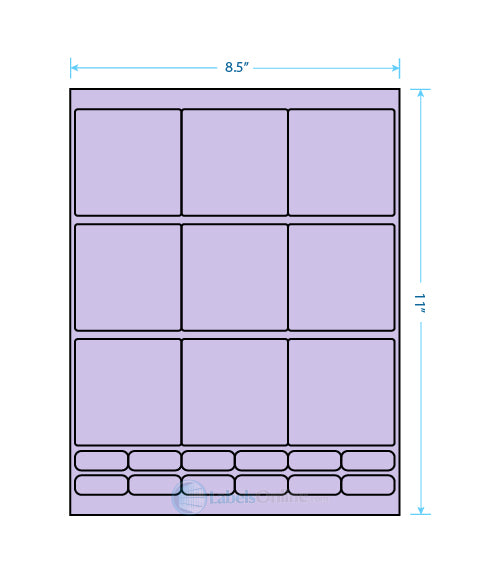 2.75" x 2.75" - 9 up - Pastel Purple