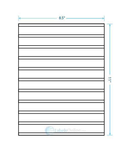 2@ 8.5" x .25";  6@ 8.5" x .5";  3 @ 8.5" x 2.5" - 11 up - Matte Litho (Laser)