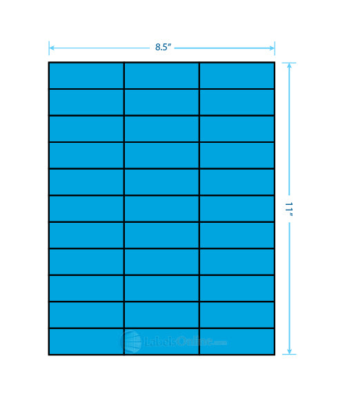 2.83" x 1" - 33 up - Fluorescent Blue (Laser)