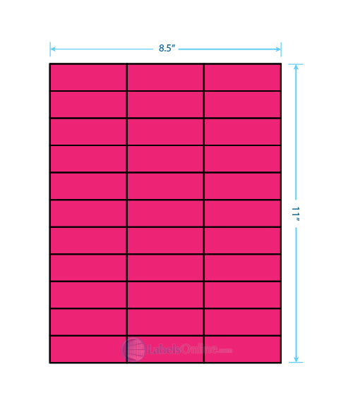 2.83" x 1" - 33 up - Fluorescent Pink (Laser)