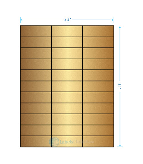 2.83" x 1" - 33 up - Gold Foil (Laser)