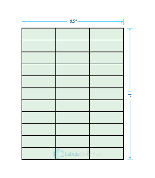 2.83" x 1" - 33 up - Pastel Green (Laser)
