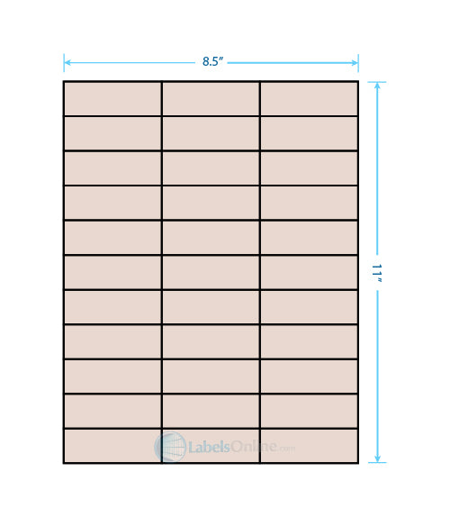 2.83" x 1" - 33 up - Pastel Tan (Laser)