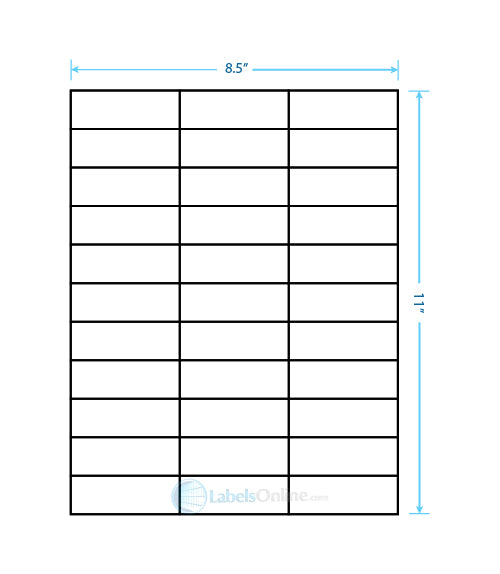2.83" x 1" - 33 up - Removable (Laser / Inkjet)