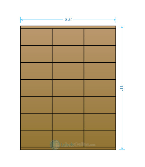 2.83" x 1.5" - 21 up - Brown Kraft