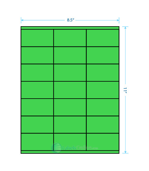 2.83" x 1.5" - 21 up - Fluorescent Green