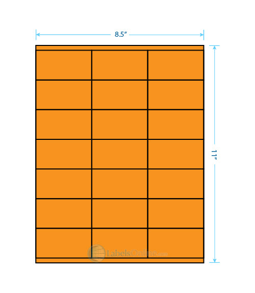 2.83" x 1.5" - 21 up - Fluorescent Orange