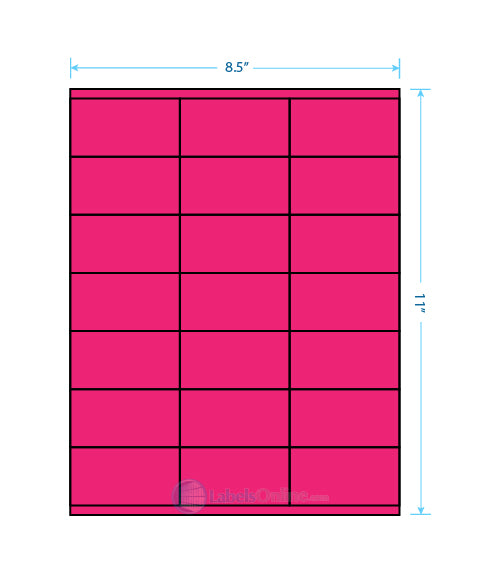 2.83" x 1.5" - 21 up - Fluorescent Pink