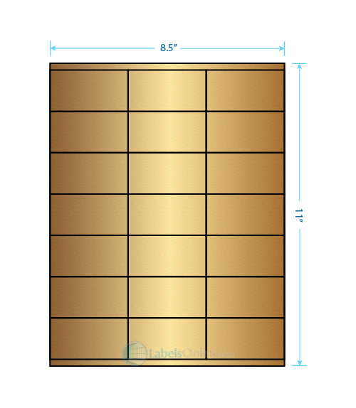 2.83" x 1.5" - 21 up - Gold Foil