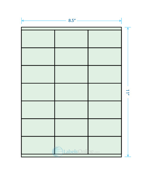 2.83" x 1.5" - 21 up - Pastel Green