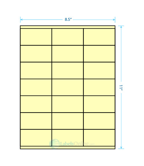 2.83" x 1.5" - 21 up - Pastel Yellow
