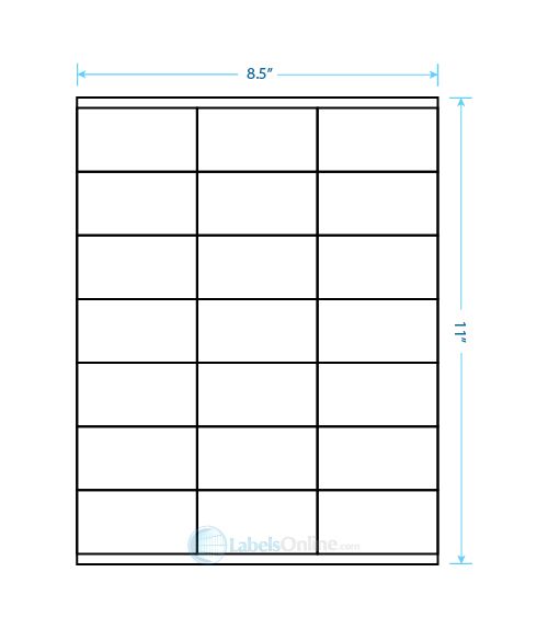2.83" x 1.5" - 21 up - Standard White Matte