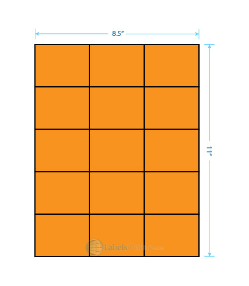 2.83" x 2.2" - 15 up - Fluorescent Orange