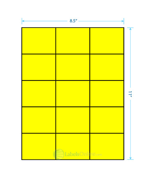 2.83" x 2.2" - 15 up - Fluorescent Yellow