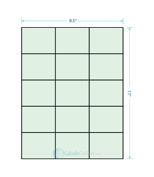 2.83" x 2.2" - 15 up - Pastel Green