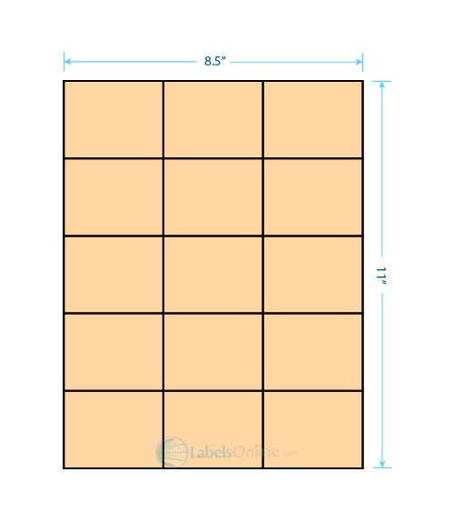 2.83" x 2.2" - 15 up - Pastel Orange