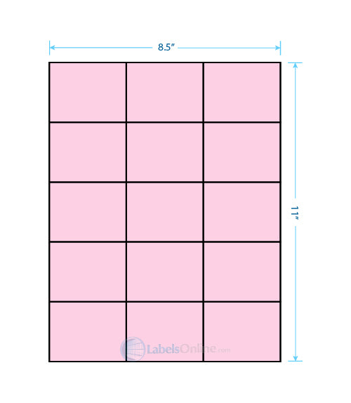 2.83" x 2.2" - 15 up - Pastel Pink