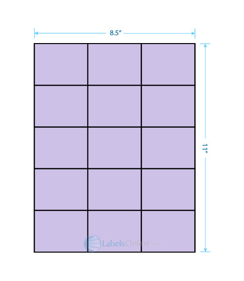 2.83" x 2.2" - 15 up - Pastel Purple