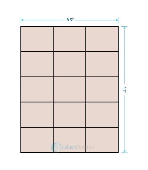 2.83" x 2.2" - 15 up - Pastel Tan