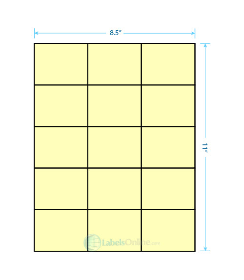 2.83" x 2.2" - 15 up - Pastel Yellow