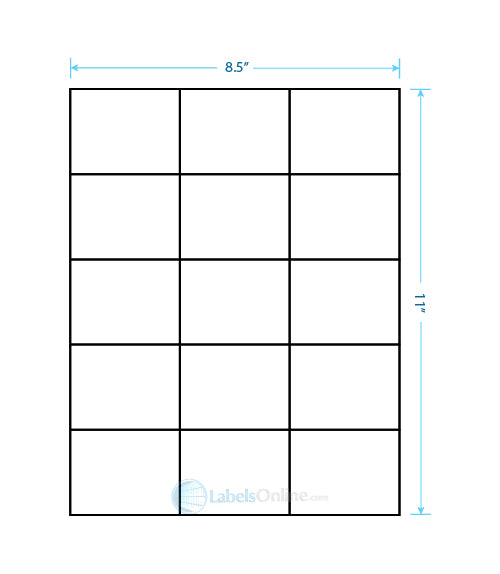 2.83" x 2.2" - 15 up - White Polyester