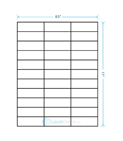 2.83" x 1" Laser/Inkjet Labels; 33 up (33,000 labels/case) - Standard White Matte