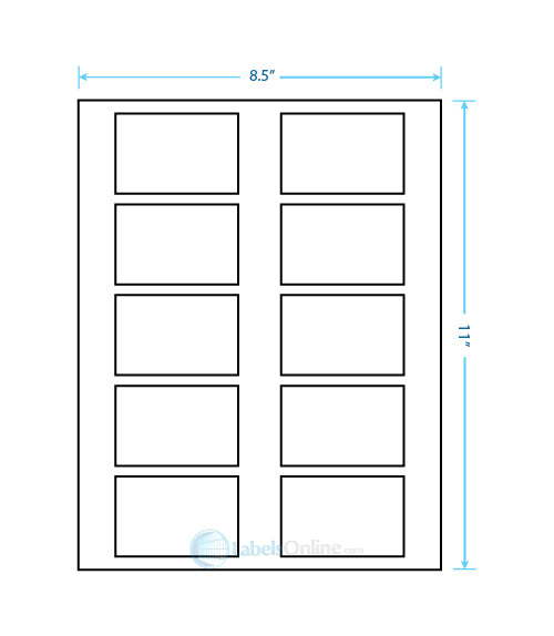2.875" x 1.875" - 10 up - Clear Matte (Laser)