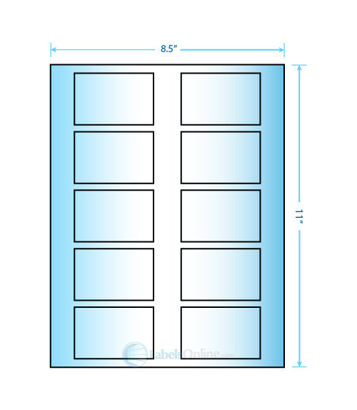 2.875" x 1.875" - 10 up - Mid Gloss (Laser)