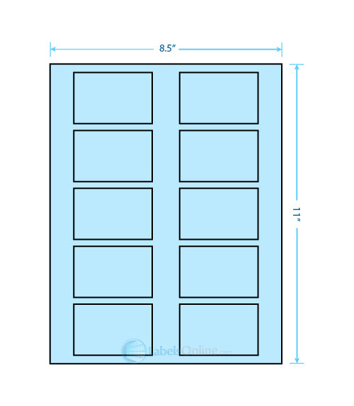 2.875" x 1.875" - 10 up - Pastel Blue (Laser)