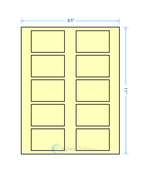2.875" x 1.875" - 10 up - Pastel Yellow (Laser)