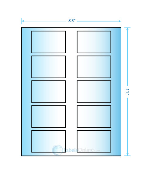 2.875" x 1.875" - 10 up - Premium High Gloss (Laser)