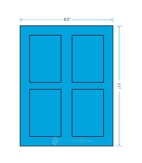 2.875" x 4.312" - 4 up - Fluorescent Blue (Laser)