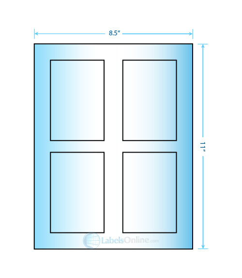 2.875" x 4.312" - 4 up - Mid Gloss (Laser)