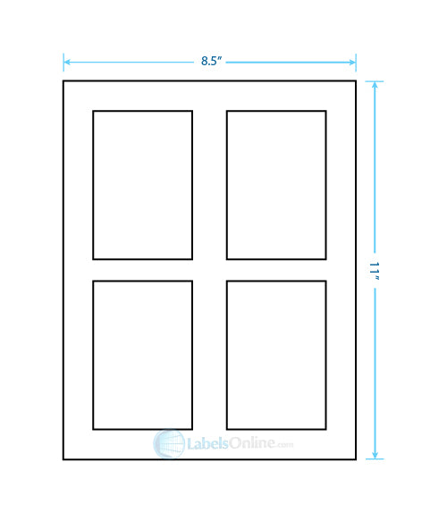 2.875" x 4.312" - 4 up - Opaque/Blockout (Laser / Inkjet)