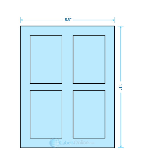 2.875" x 4.312" - 4 up - Pastel Blue (Laser)