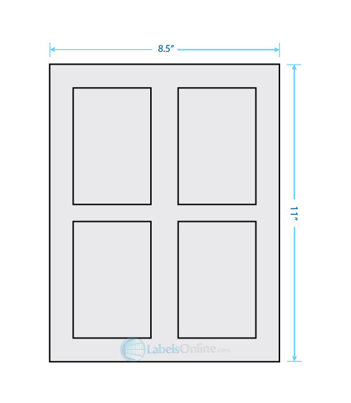 2.875" x 4.312" - 4 up - Recycled (Laser / Inkjet)
