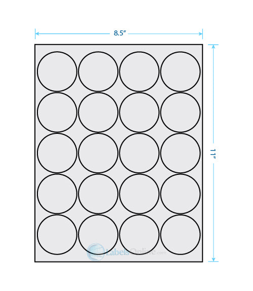 2" Circle - 20 up - Recycled