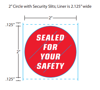 2" Circle with Security Slits - 12 Rolls/case; 725 Labels/roll