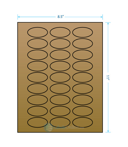 2" x 1" - 27 up - Brown Kraft